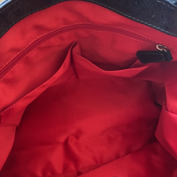 Large Vintage Coach Red and Black Plaid Purse - Picture 6 of 11